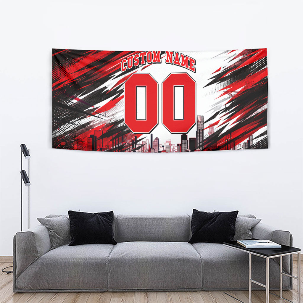 Personalised Melbourne Renegades Cricket Fan Pride Tapestry Dynamic Cricket Graphic Art With Melbourne City Skyline