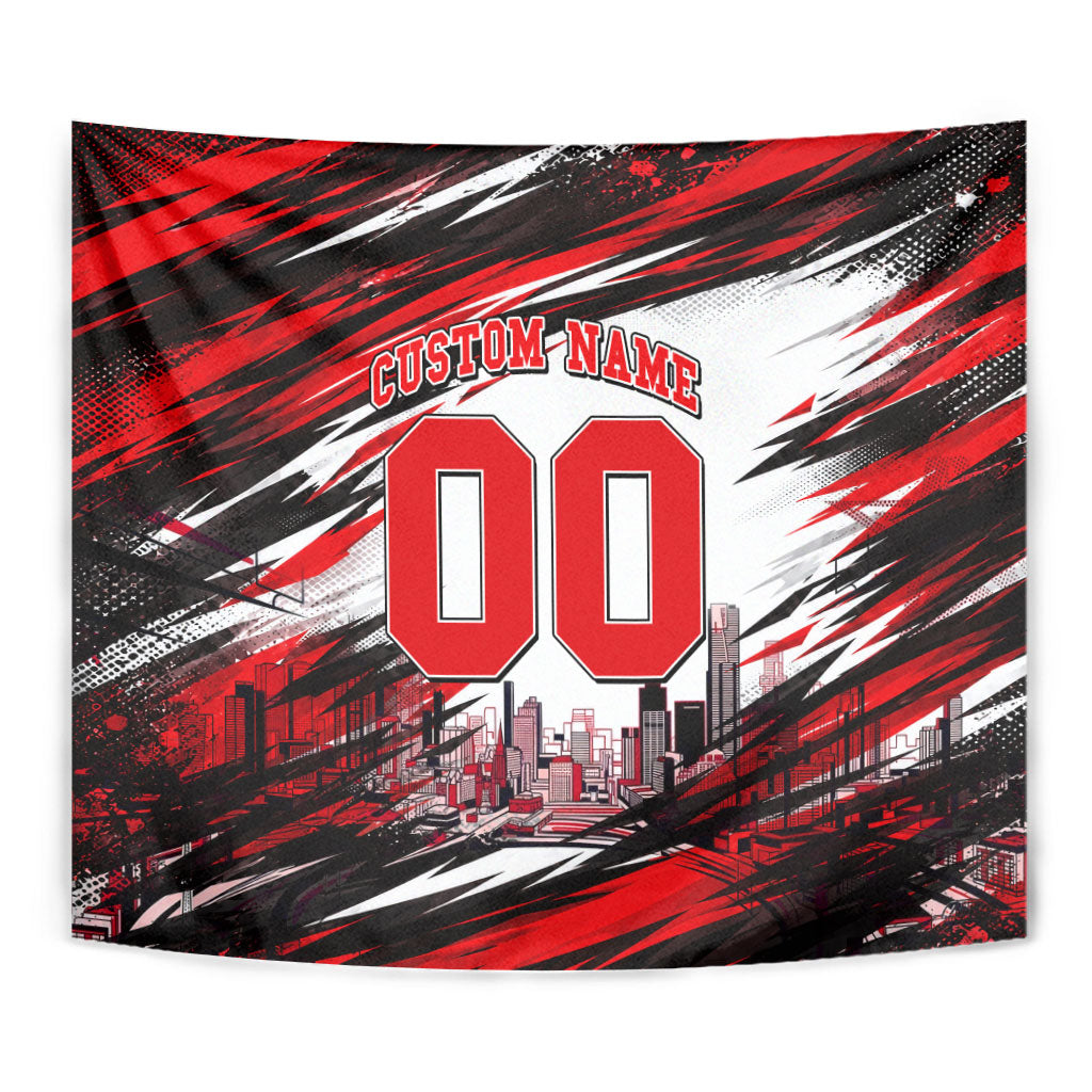 Personalised Melbourne Renegades Cricket Fan Pride Tapestry Dynamic Cricket Graphic Art With Melbourne City Skyline