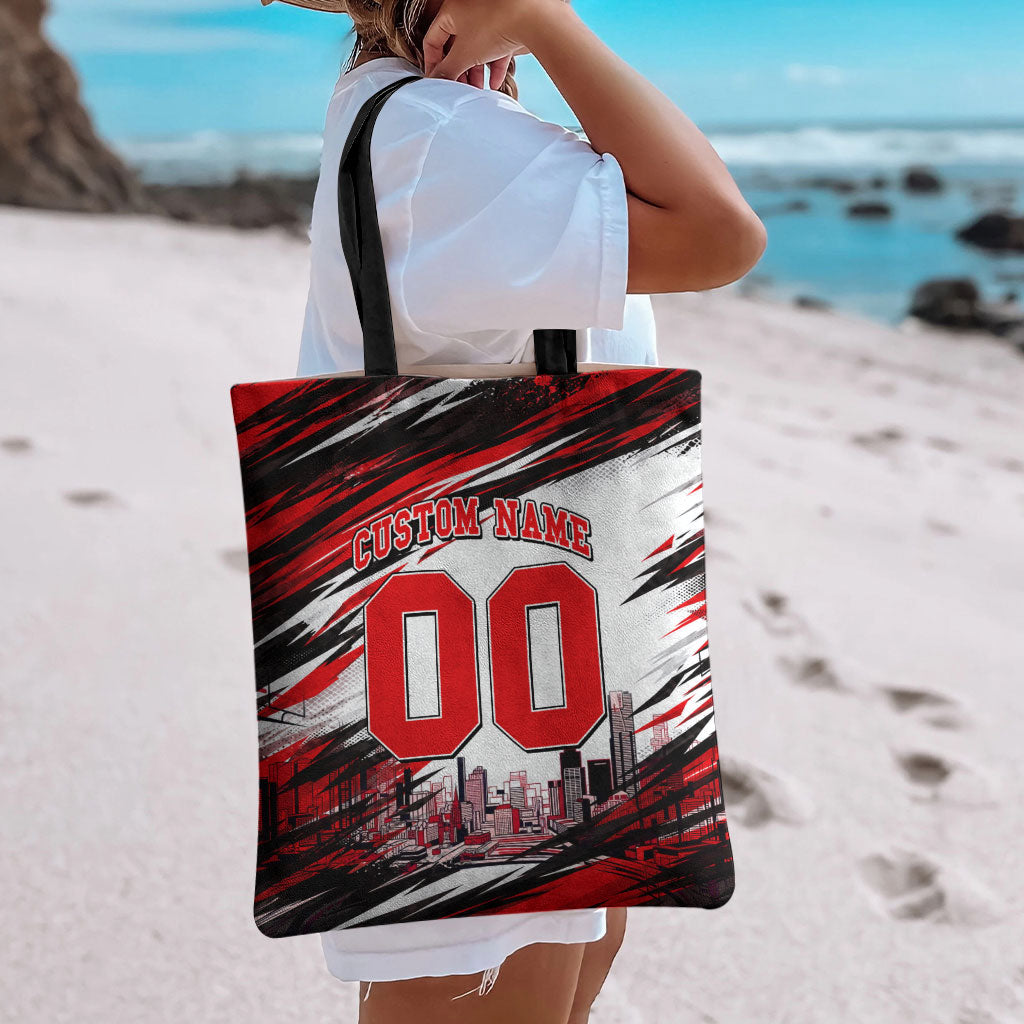 Personalised Melbourne Renegades Cricket Fan Pride Tote Bag Dynamic Cricket Graphic Art With Melbourne City Skyline