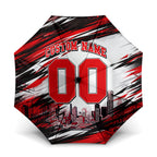 Personalised Melbourne Renegades Cricket Fan Pride Umbrella Dynamic Cricket Graphic Art With Melbourne City Skyline