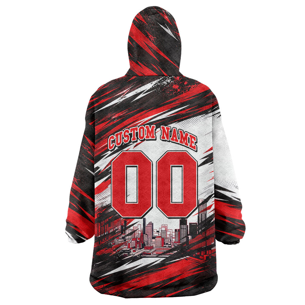 Personalised Melbourne Renegades Cricket Fan Pride Wearable Blanket Hoodie Dynamic Cricket Graphic Art With Melbourne City Skyline