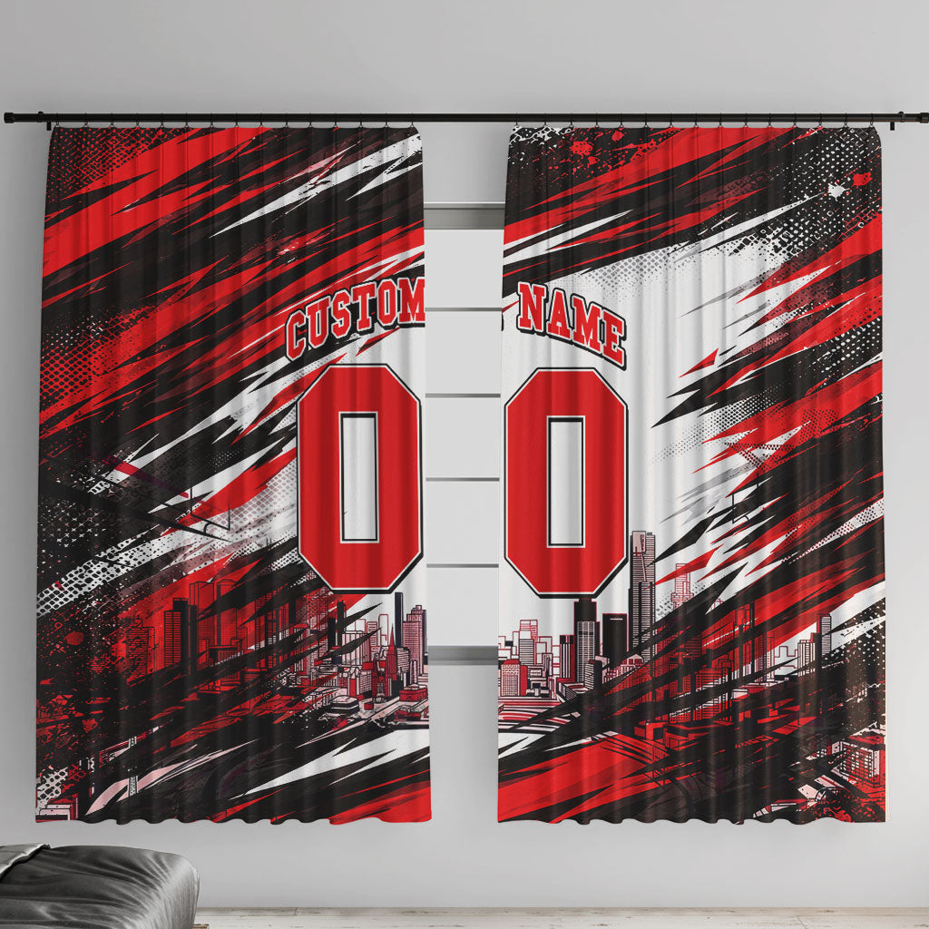 Personalised Melbourne Renegades Cricket Fan Pride Window Curtain Dynamic Cricket Graphic Art With Melbourne City Skyline