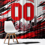 Personalised Melbourne Renegades Cricket Fan Pride Window Curtain Dynamic Cricket Graphic Art With Melbourne City Skyline