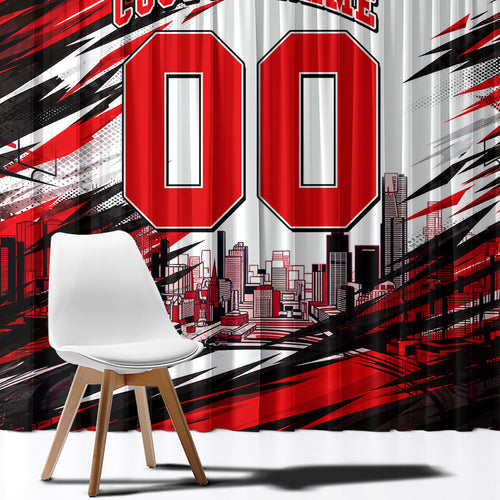Personalised Melbourne Renegades Cricket Fan Pride Window Curtain Dynamic Cricket Graphic Art With Melbourne City Skyline