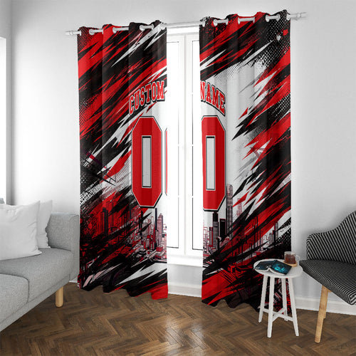 Personalised Melbourne Renegades Cricket Fan Pride Window Curtain Dynamic Cricket Graphic Art With Melbourne City Skyline