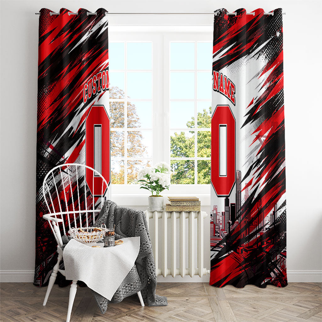 Personalised Melbourne Renegades Cricket Fan Pride Window Curtain Dynamic Cricket Graphic Art With Melbourne City Skyline