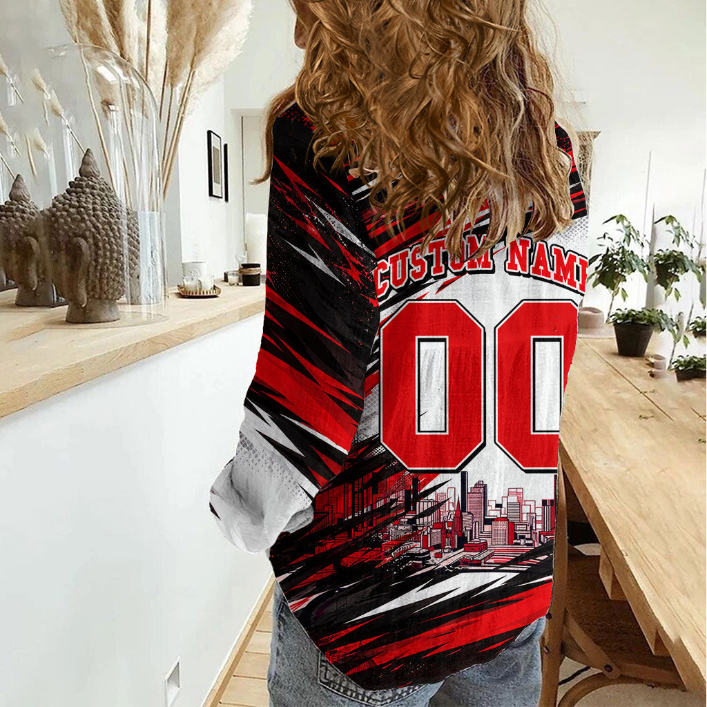 Personalised Melbourne Renegades Cricket Fan Pride Women Casual Shirt Dynamic Cricket Graphic Art With Melbourne City Skyline