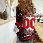Personalised Melbourne Renegades Cricket Fan Pride Women Casual Shirt Dynamic Cricket Graphic Art With Melbourne City Skyline