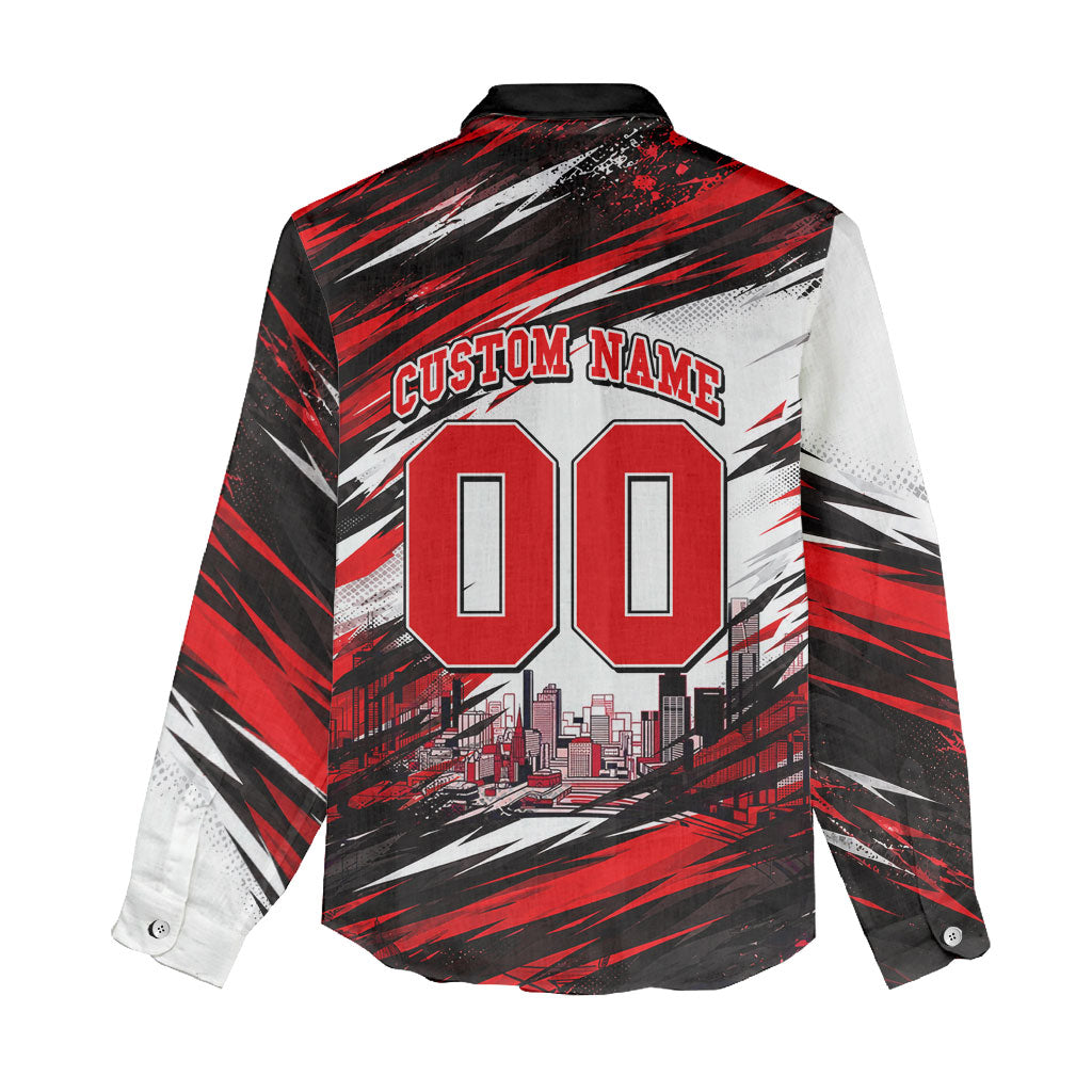 Personalised Melbourne Renegades Cricket Fan Pride Women Casual Shirt Dynamic Cricket Graphic Art With Melbourne City Skyline