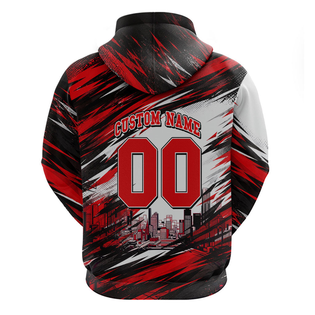 Personalised Melbourne Renegades Cricket Fan Pride Zip Hoodie Dynamic Cricket Graphic Art With Melbourne City Skyline