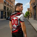 Personalised Melbourne Renegades Cricket Fan Pride Zipper Polo Shirt Dynamic Cricket Graphic Art With Melbourne City Skyline