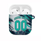 Personalised Brisbane Heat Cricket Fan Pride AirPods Case Dynamic Flaming Cricket Graphic Art With Brisbane Skyline