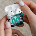 Personalised Brisbane Heat Cricket Fan Pride AirPods Case Dynamic Flaming Cricket Graphic Art With Brisbane Skyline
