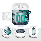 Personalised Brisbane Heat Cricket Fan Pride AirPods Case Dynamic Flaming Cricket Graphic Art With Brisbane Skyline