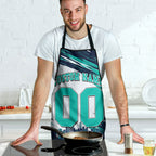 Personalised Brisbane Heat Cricket Fan Pride Apron Dynamic Flaming Cricket Graphic Art With Brisbane Skyline