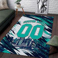 Personalised Brisbane Heat Cricket Fan Pride Area Rug Dynamic Flaming Cricket Graphic Art With Brisbane Skyline