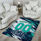 Personalised Brisbane Heat Cricket Fan Pride Area Rug Dynamic Flaming Cricket Graphic Art With Brisbane Skyline