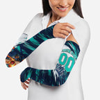 Personalised Brisbane Heat Cricket Fan Pride Arm Sleeves Dynamic Flaming Cricket Graphic Art With Brisbane Skyline
