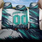 Personalised Brisbane Heat Cricket Fan Pride Back Car Seat Cover Dynamic Flaming Cricket Graphic Art With Brisbane Skyline