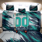 Personalised Brisbane Heat Cricket Fan Pride Back Car Seat Cover Dynamic Flaming Cricket Graphic Art With Brisbane Skyline