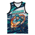 Personalised Brisbane Heat Cricket Fan Pride Basketball Jersey Dynamic Flaming Cricket Graphic Art With Brisbane Skyline