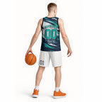 Personalised Brisbane Heat Cricket Fan Pride Basketball Jersey Dynamic Flaming Cricket Graphic Art With Brisbane Skyline