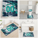 Personalised Brisbane Heat Cricket Fan Pride Bathroom Set Dynamic Flaming Cricket Graphic Art With Brisbane Skyline