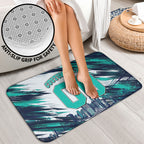 Personalised Brisbane Heat Cricket Fan Pride Bathroom Set Dynamic Flaming Cricket Graphic Art With Brisbane Skyline