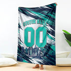 Personalised Brisbane Heat Cricket Fan Pride Blanket Dynamic Flaming Cricket Graphic Art With Brisbane Skyline