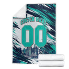 Personalised Brisbane Heat Cricket Fan Pride Blanket Dynamic Flaming Cricket Graphic Art With Brisbane Skyline