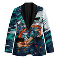 Personalised Brisbane Heat Cricket Fan Pride Blazer Dynamic Flaming Cricket Graphic Art With Brisbane Skyline