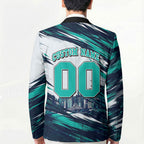 Personalised Brisbane Heat Cricket Fan Pride Blazer Dynamic Flaming Cricket Graphic Art With Brisbane Skyline