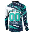 Personalised Brisbane Heat Cricket Fan Pride Button Sweatshirt Dynamic Flaming Cricket Graphic Art With Brisbane Skyline