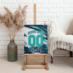 Personalised Brisbane Heat Cricket Fan Pride Canvas Wall Art Dynamic Flaming Cricket Graphic Art With Brisbane Skyline
