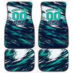 Personalised Brisbane Heat Cricket Fan Pride Car Mats Dynamic Flaming Cricket Graphic Art With Brisbane Skyline