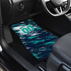 Personalised Brisbane Heat Cricket Fan Pride Car Mats Dynamic Flaming Cricket Graphic Art With Brisbane Skyline