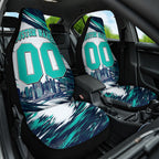 Personalised Brisbane Heat Cricket Fan Pride Car Seat Cover Dynamic Flaming Cricket Graphic Art With Brisbane Skyline