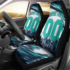 Personalised Brisbane Heat Cricket Fan Pride Car Seat Cover Dynamic Flaming Cricket Graphic Art With Brisbane Skyline