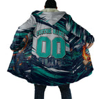 Personalised Brisbane Heat Cricket Fan Pride Cloak Dynamic Flaming Cricket Graphic Art With Brisbane Skyline