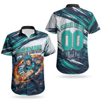 Personalised Brisbane Heat Cricket Fan Pride Couples Matching Tank Maxi Dress and Hawaiian Shirt Dynamic Flaming Cricket Graphic Art With Brisbane Skyline