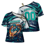 Personalised Brisbane Heat Cricket Fan Pride Cross Shoulder Shirt Dynamic Flaming Cricket Graphic Art With Brisbane Skyline