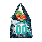Personalised Brisbane Heat Cricket Fan Pride Grocery Bag Dynamic Flaming Cricket Graphic Art With Brisbane Skyline