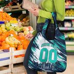 Personalised Brisbane Heat Cricket Fan Pride Grocery Bag Dynamic Flaming Cricket Graphic Art With Brisbane Skyline