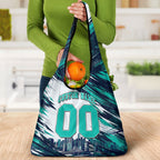Personalised Brisbane Heat Cricket Fan Pride Grocery Bag Dynamic Flaming Cricket Graphic Art With Brisbane Skyline