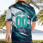 Personalised Brisbane Heat Cricket Fan Pride Hawaiian Shirt Dynamic Flaming Cricket Graphic Art With Brisbane Skyline