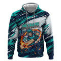 Personalised Brisbane Heat Cricket Fan Pride Hoodie Dynamic Flaming Cricket Graphic Art With Brisbane Skyline