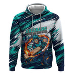 Personalised Brisbane Heat Cricket Fan Pride Hoodie Dynamic Flaming Cricket Graphic Art With Brisbane Skyline