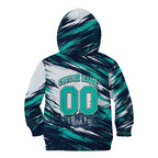 Personalised Brisbane Heat Cricket Fan Pride Kid Hoodie Dynamic Flaming Cricket Graphic Art With Brisbane Skyline