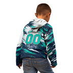 Personalised Brisbane Heat Cricket Fan Pride Kid Hoodie Dynamic Flaming Cricket Graphic Art With Brisbane Skyline