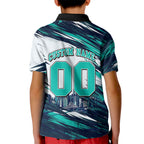Personalised Brisbane Heat Cricket Fan Pride Kid Polo Shirt Dynamic Flaming Cricket Graphic Art With Brisbane Skyline